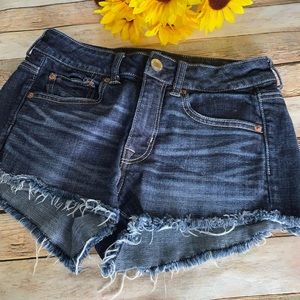 American Eagle Dark Wash Stretch Jean Shorts Sz 4